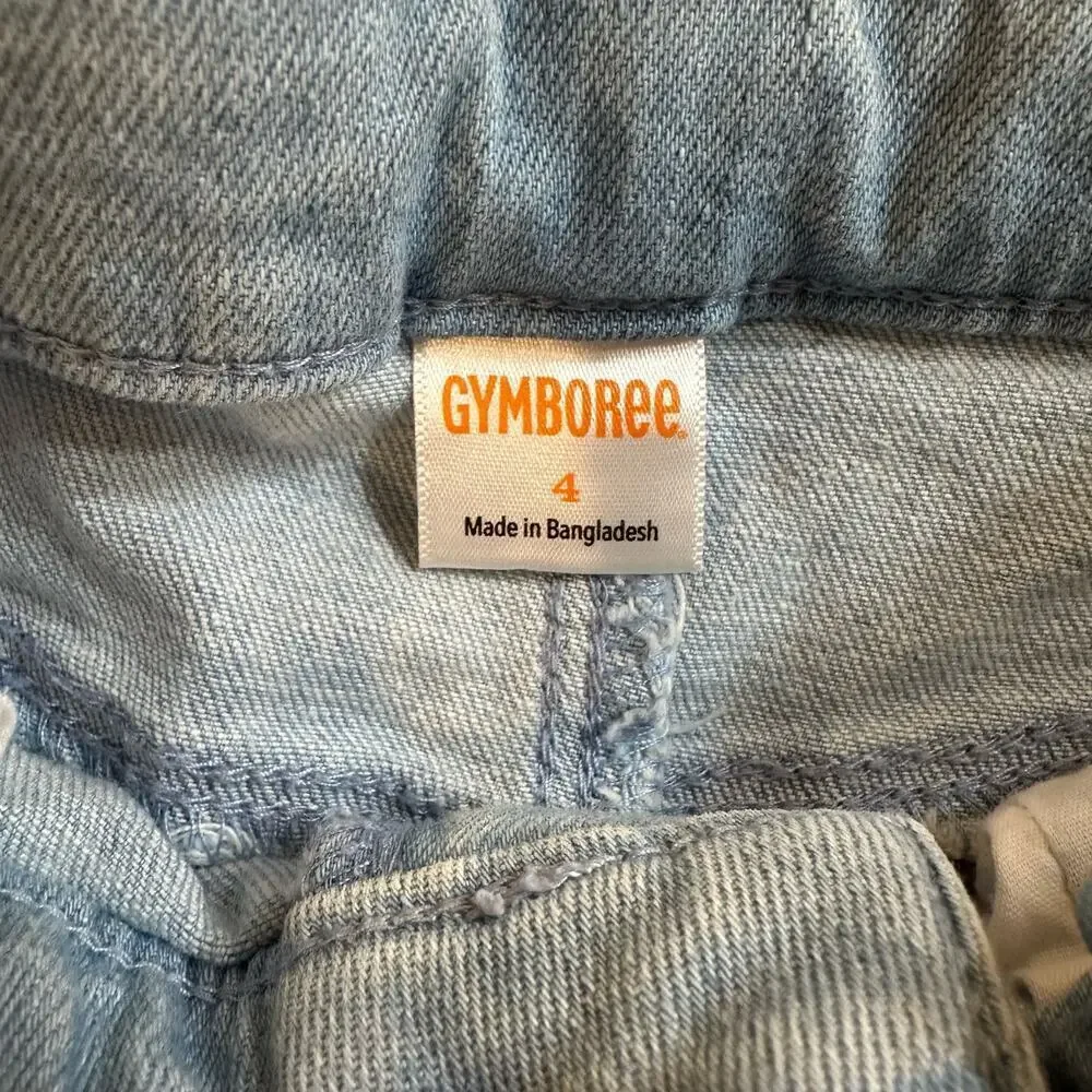 Gymboree Jean Shorts sz 4 adjustable waist tabs denim shorts Bermuda shorts